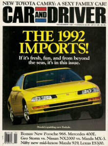 CAR & DRIVER 1991 NOV - ACTIVE vs. PASSIVE SHOCKS, GTP